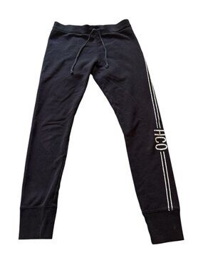 Hollister Womens Black Logo Sweatpants Size Small Drawstring Y2K White Lettering